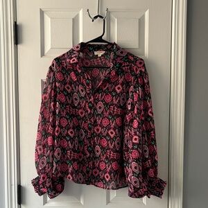 EE:SOME Funky Sheer Wide Sleeve Blouse